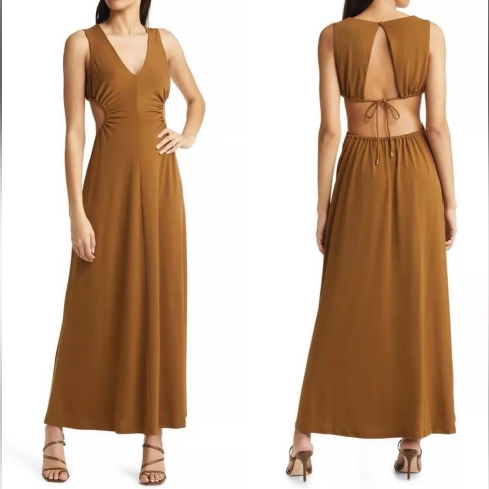SIGNIFICANT OTHER Ingrid Cutout Waist Jersey Maxi Dress | size Large